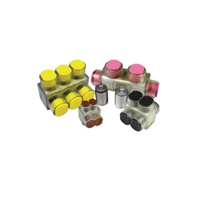 Burndy Flex-rated Multi-tap Connectors Two Sided 4 AWG - 600 kcmil 6 Port