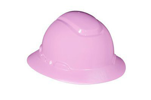 3M H-800 Series Full Brim Hard Hats One Size Fits Most 4 Point Ratchet Pink