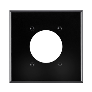 Leviton Standard Round Hole Wallplates 2 Gang 2.15 in Black Thermoset Plastic Device