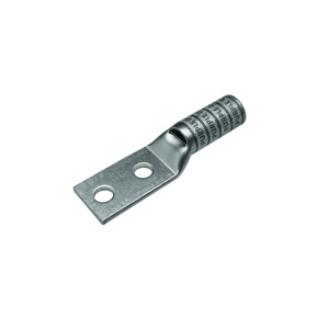 Burndy YAZ Series Long Barrel Compression Lugs 3/8 in 2 Hole Blue 6 Cu