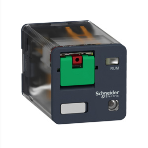 Schneider Electric RUM Zelio™ Harmony™ Universal Plug-in Ice Cube Relays 24 VAC Square Base 8 Pin LED Indicator 10 A 3PDT