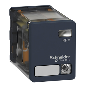 Square D RPM Zelio Harmony™ Plug-in Power Relays 230 VAC Square Base LED Indicator 15 A DPDT
