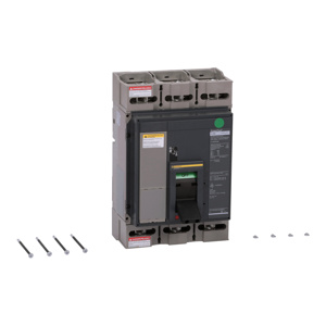 Square D Automatic PJL Cable-in/Cable-out Molded Case Industrial Circuit Breakers 800 A 600 VAC 25 kAIC 3 Pole 3 Phase