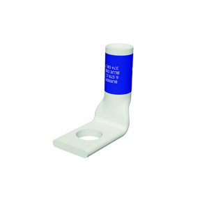 Burndy YA Series Standard Barrel Compression Lugs 5/8 in 90 deg 1 Hole Blue 400 Cu