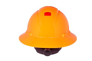 3M Full Brim Hard Hat with Four Point Rachet Suspension 4 Point Ratchet Orange