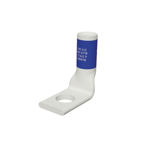 Burndy YA Series Standard Barrel Compression Lugs 3/8 in 90 deg 1 Hole Blue 6 Cu