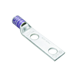 Burndy YA Series Standard Barrel Compression Lugs 1/2 in 2 Hole White 1000 Cu