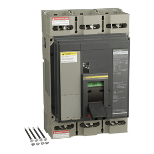 Square D Automatic PJL Cable-in/Cable-out Molded Case Industrial Circuit Breakers 600 A 600 VAC 25 kAIC 3 Pole 3 Phase