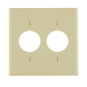 Leviton Standard Round Hole Wallplates 2 Gang 1.406 in Ivory Thermoset Plastic Device