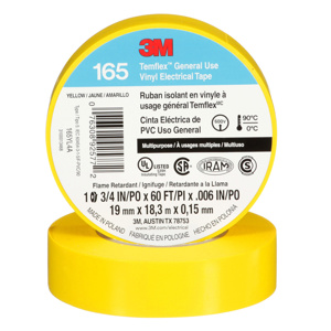 3M 165 Series Vinyl Electrical Tape 3/4 in x 60 ft 6 mil Yellow