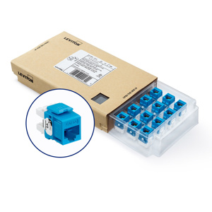 Leviton 6110G-6 eXtreme™ QuickPort® GreenPack™ Series Channel Rated Snap-in Jack Inserts Blue Cat6A