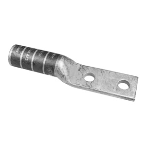 Burndy YA Series Long Barrel Compression Lugs 3/8 in 2 Hole Black 750 Cu