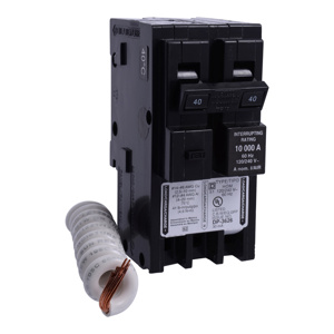 Square D Homeline™ HOM Series GFCI Molded Case Plug-in Circuit Breakers 40 A 120/240 VAC 10 kAIC 2 Pole 1 Phase