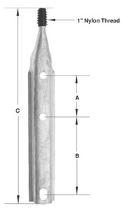 Hubbell Power Nylon Thread Pole Top Pins 20 in