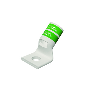 Burndy YA Series Standard Barrel Compression Lugs 5/16 in 45 deg 1 Hole Green 1 Cu