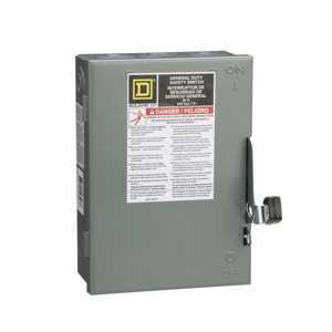 Square D D3 General Duty Three Phase Fused Disconnects 30 A NEMA 1 240 VAC