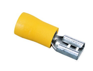 Ideal Female Insulated Disconnects 12 - 10 AWG Serrated Barrel 0.250 in Yellow