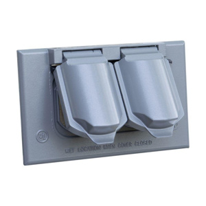 Eaton Crouse-Hinds TP72 Series Weatherproof Outlet Covers Duplex 1 Gang Gray