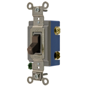 Hubbell Wiring 3-Way, SPDT Toggle Light Switches 15 A 120/277 V HBL® Extra Heavy Duty HBL1203 Brown