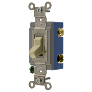 Hubbell Wiring 3-Way, SPDT Toggle Light Switches 15 A 120/277 V HBL® Extra Heavy Duty HBL1203 Ivory