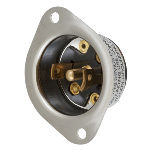 Hubbell Wiring Locking Flanged Midget Inlets 15 A 125/250 V 3P3W ML-3P Twist-Lock®