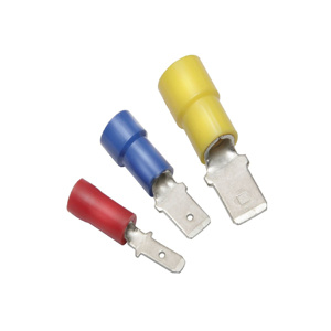 Burndy Male Insulated Disconnects 16 - 14 AWG Funnel Barrel 0.250 in Blue