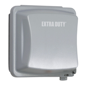 Hubbell Electrical MM2420 Series Weatherproof Extra Duty Outlet Box Covers Polycarbonate 2 Gang Gray