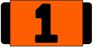 Tech Products Standard Size Identification Tags "1" Orange Polyproylene