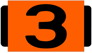 Tech Products Standard Size Identification Tags "3" Orange Polyproylene