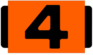 Tech Products Standard Size Identification Tags "4" Orange Polyproylene