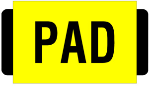 Tech Products Standard Size Identification Tags "Pad" Yellow Polyproylene