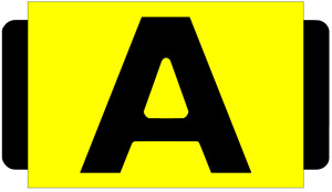 Tech Products Standard Size Identification Tags "A" Yellow Polyproylene