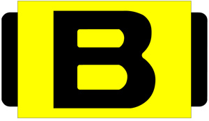Tech Products Standard Size Identification Tags "B" Yellow Polyproylene