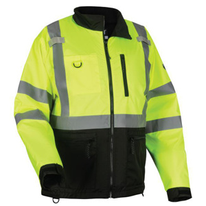 Ergodyne GloWear® High Vis Reflective Lined Lightweight Fitted Jackets Medium Black/High Vis Lime Type R, Class 3 Mens