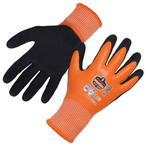 Ergodyne ProFlex® Waterproof Cut-resistant Coated Winter Gloves Small Black/Orange Acrylic, Latex, Nitrile, Polyethylene (HPPE)