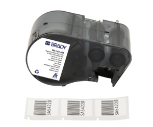 Brady Repositionable Multi-purpose Labels Vinyl Cloth Black on White