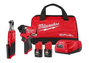 Milwaukee M18™ FUEL™ 2-Tool Combination Kits 1/4 in Hex Impact Driver, 3/8 in Ratchet 12 V