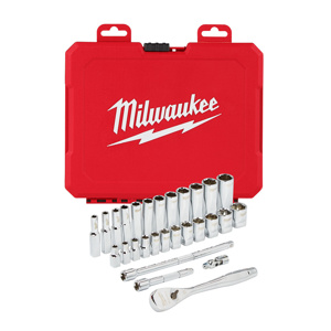 Milwaukee Metric Socket Sets Deep/Standard 1/4 in 28 Piece