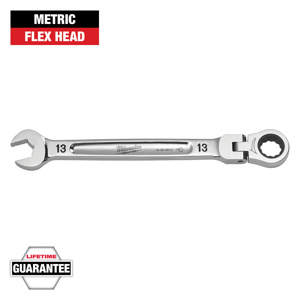 Milwaukee Ratcheting Flex Head Combination Wrenches Metric 13 mm Flex Head