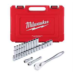 Milwaukee Metric Socket Sets Deep/Standard 1/2 in 28 Piece