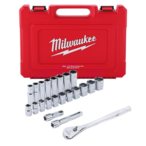 Milwaukee SAE Socket Sets Deep/Standard 1/2 in 22 Piece