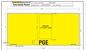 Electromark PGE Blank Signs 10 x 4.50 in Yellow