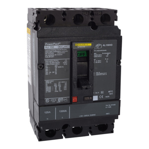 Square D PowerPacT™ HJL Interchangeable Trip Cable-in / Cable-out Circuit Breakers 125 A 600 VAC 25 kAIC 3 Pole