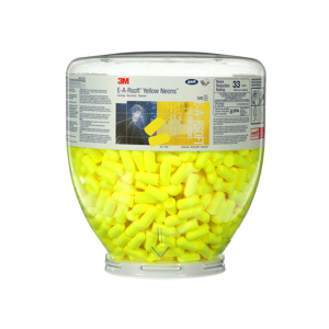 3M E-A-Rsoft™ Yellow Neons™ One Touch™ Tapered Earplug Dispenser Refill Bottles 33 Polyurethane Uncorded