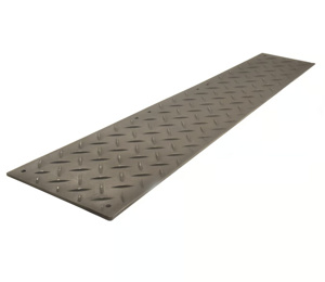 Justrite Checkers™ AlturnaMAT® Ground Protection Mats 2 x 8 ft Black High Density Polyethylene (HDPE)