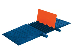 Justrite Checkers™ ADA Guard Dog® Cable Protectors 18 in L x 50 in W x 1.88 in H Blue/Orange Polyurethane
