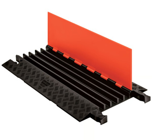 Justrite Checkers™ Guard Dog® Cable Protectors 39-1/2 in L x 19-1/2 in W x 2.13 in H Black/Orange Polyurethane