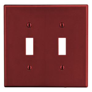 Hubbell Wiring Midsized Toggle Wallplates 2 Gang Red Nylon Device