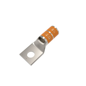 Burndy YA Series Standard Barrel Compression Lugs 1/4 in 1 Hole Orange 3/0 Cu
