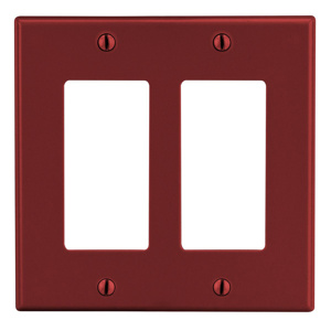 Hubbell Wiring Standard Decorator Wallplates 2 Gang Red Nylon Device